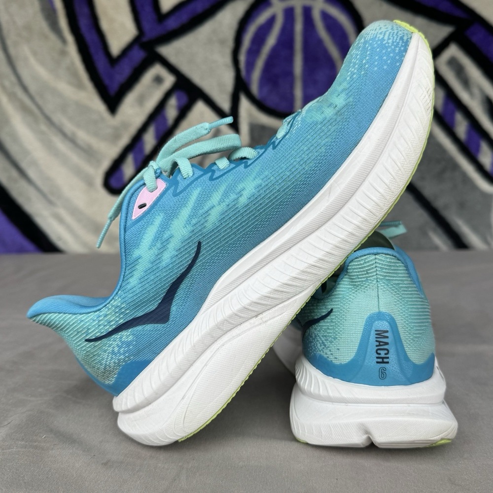Size 8.5B - Hoka One One Womens Mach 6 1147810 CSSW Blue Running Shoes Sneakers - Picture 10 of 10